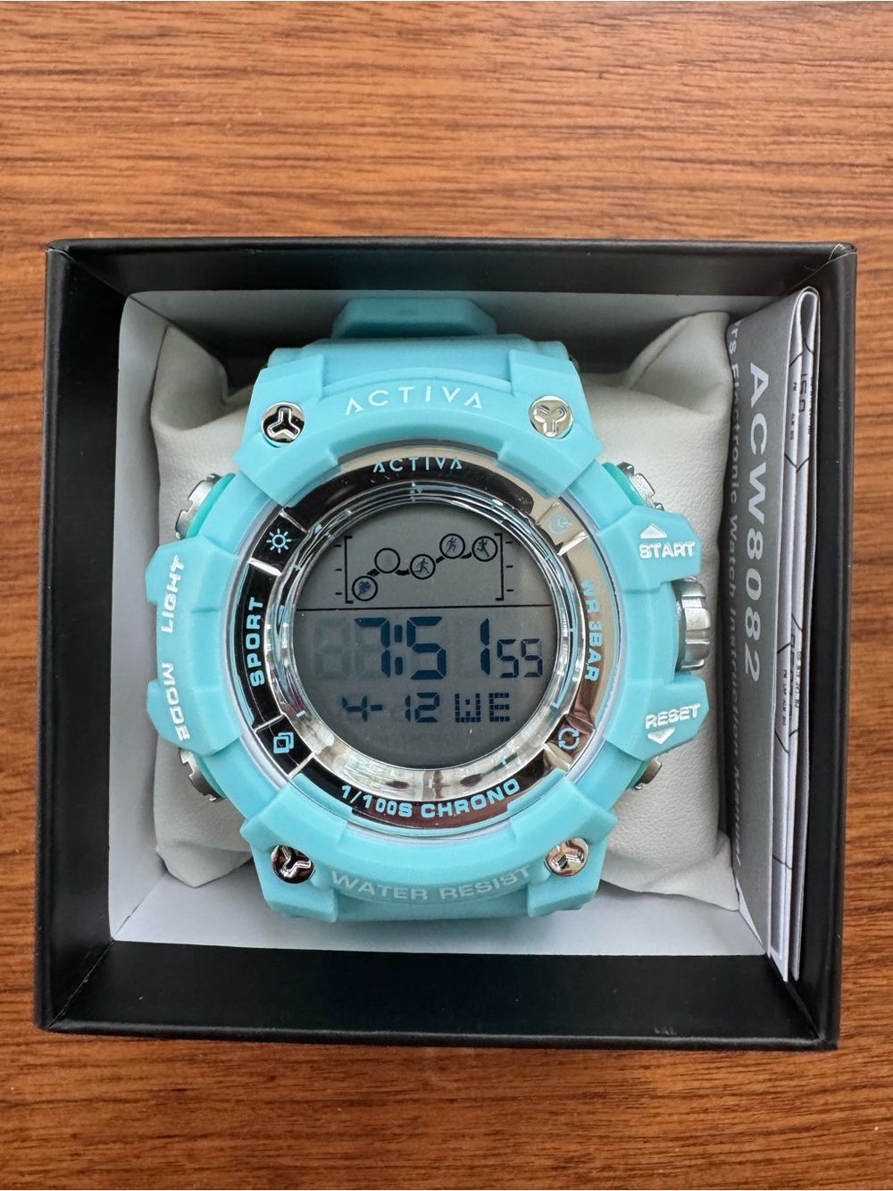 Activa Digital Essentials Unisex Watch - 50mm Light Blue Tone Case